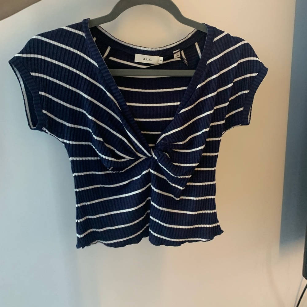 A.L.C blue and white striped top